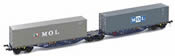 German Container Wagon Set Sggmrss 90 